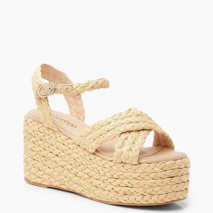 boohoo flatform espadrille strap wedges